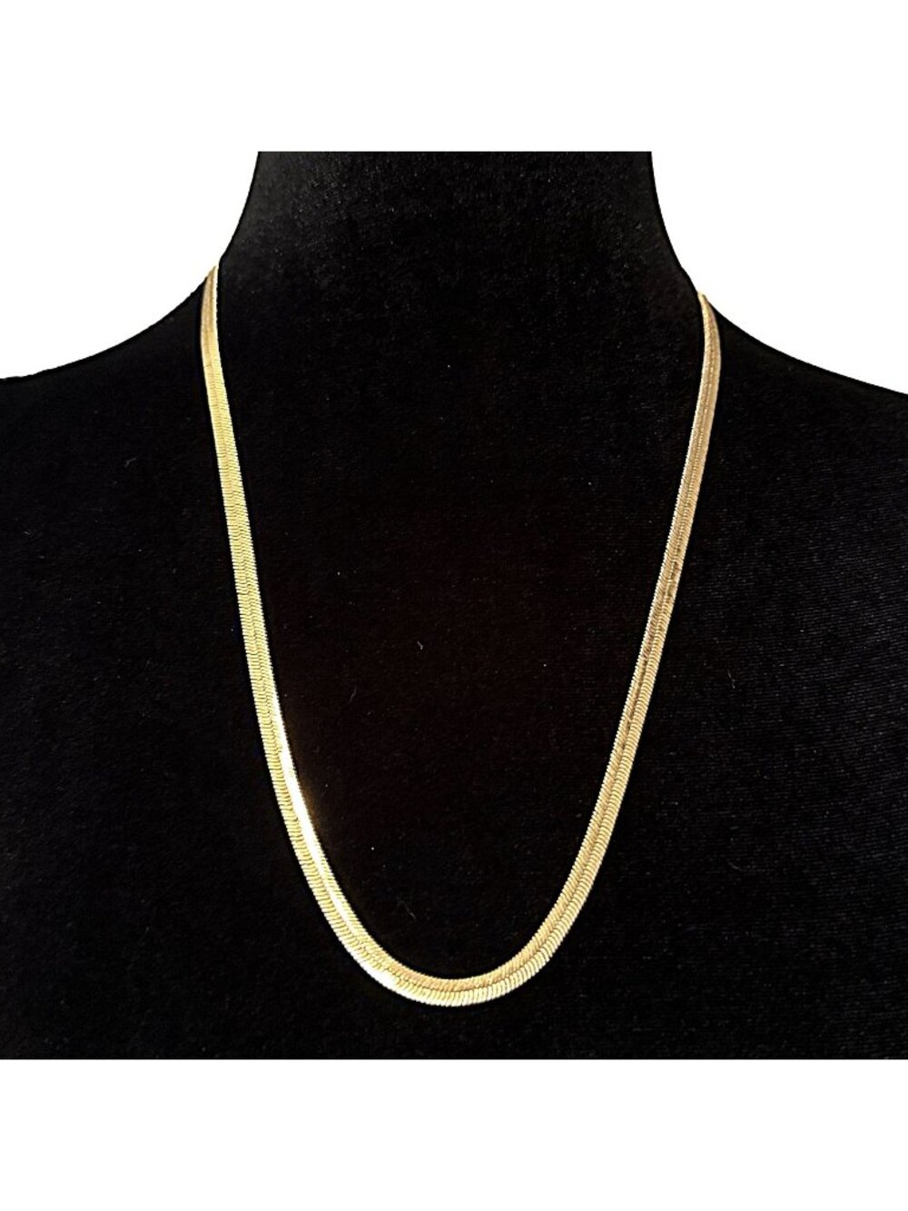 Bestelly Herringbone Chain Gold Tone Adjustable Length 24 - 26 Inch Womens Gift